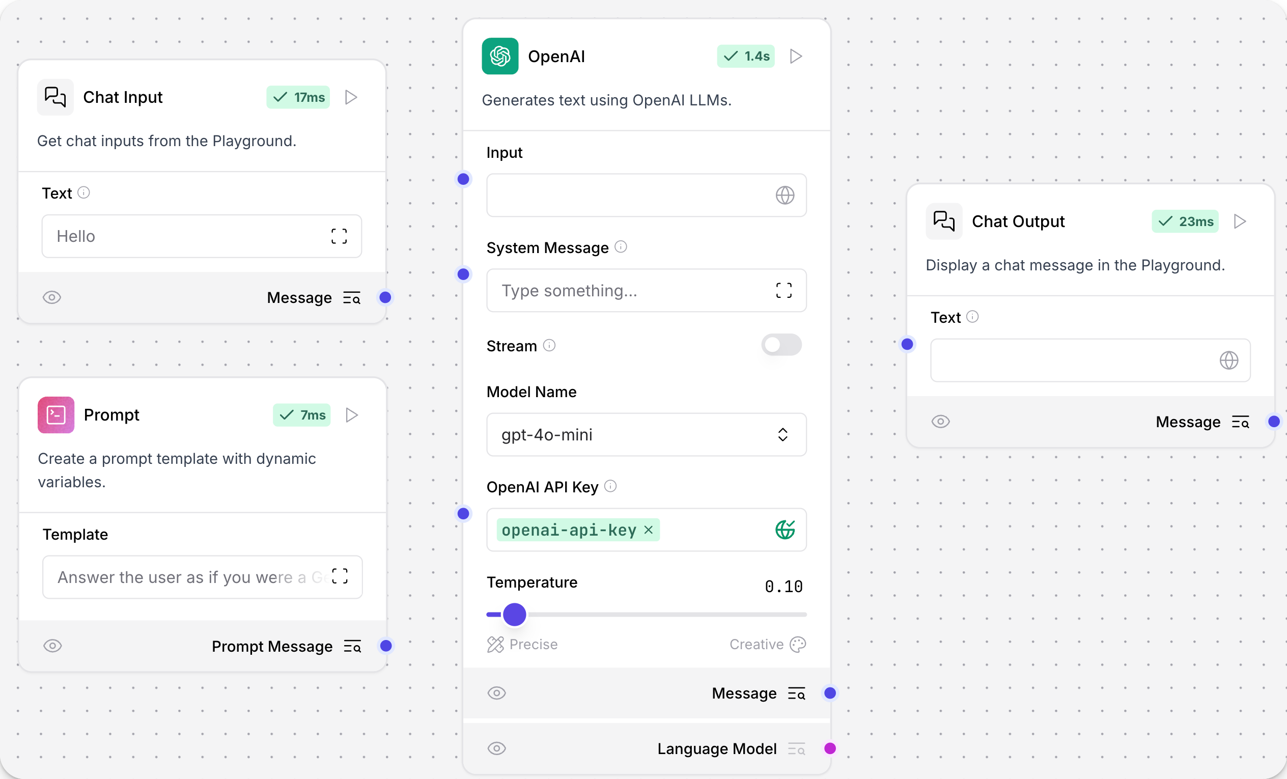 Basic prompting flow with no connections